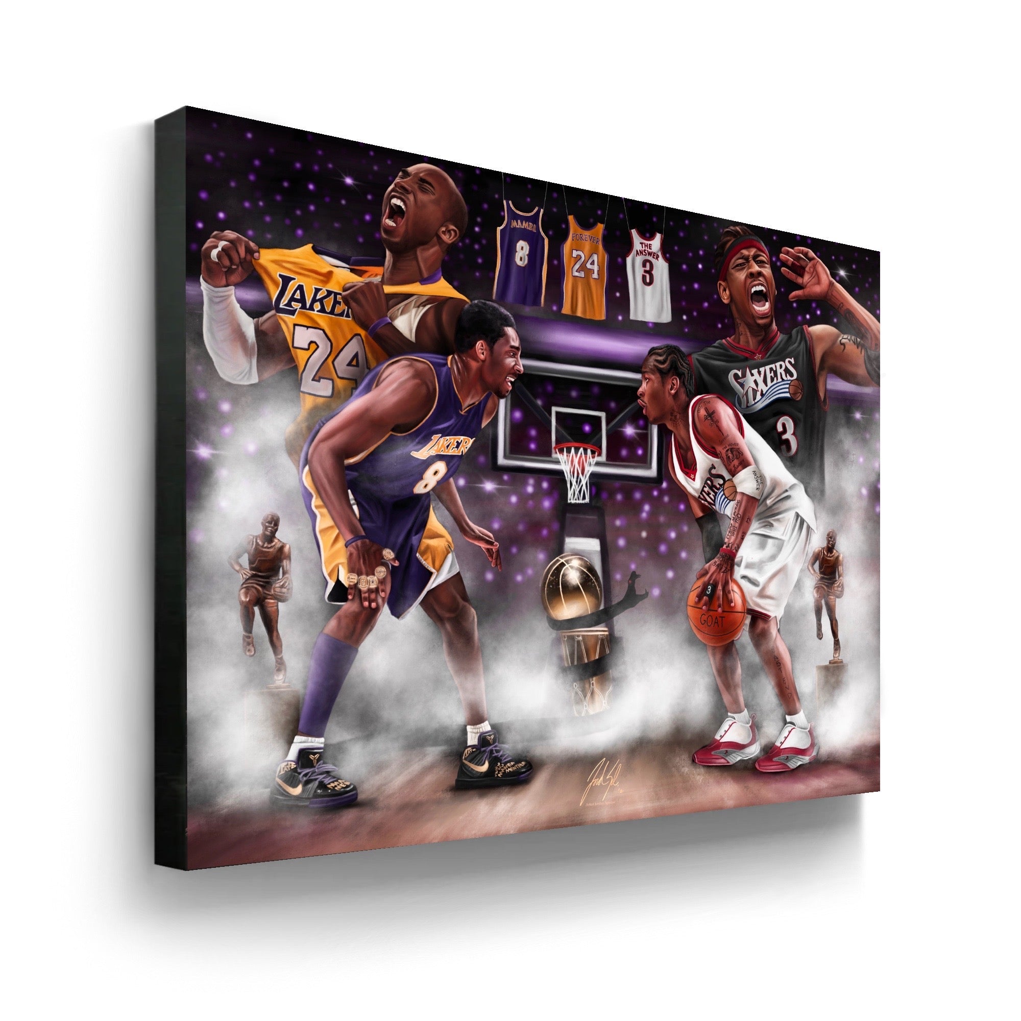 Kobe Bryant & Allen Iverson 'MAMBA vs. THE ANSWER'” Art Piece