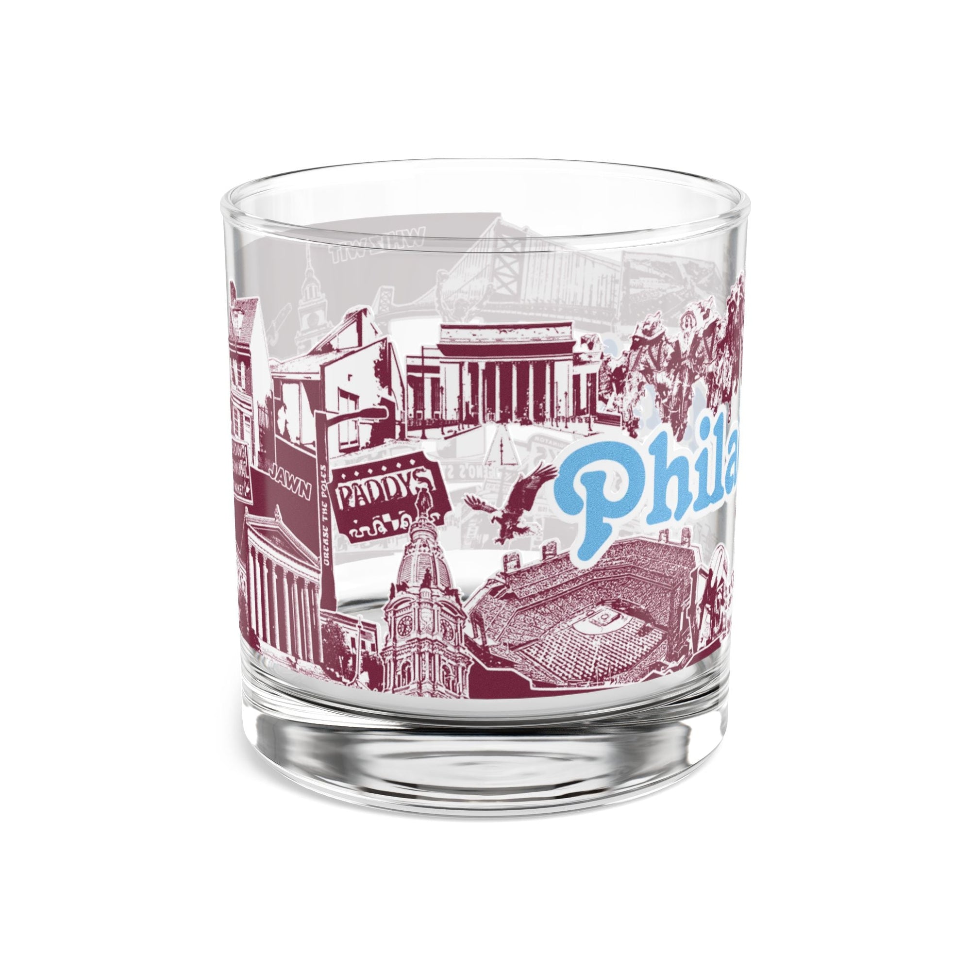 "Philadelphia Baseball" 10oz Whiskey Rocks Glass