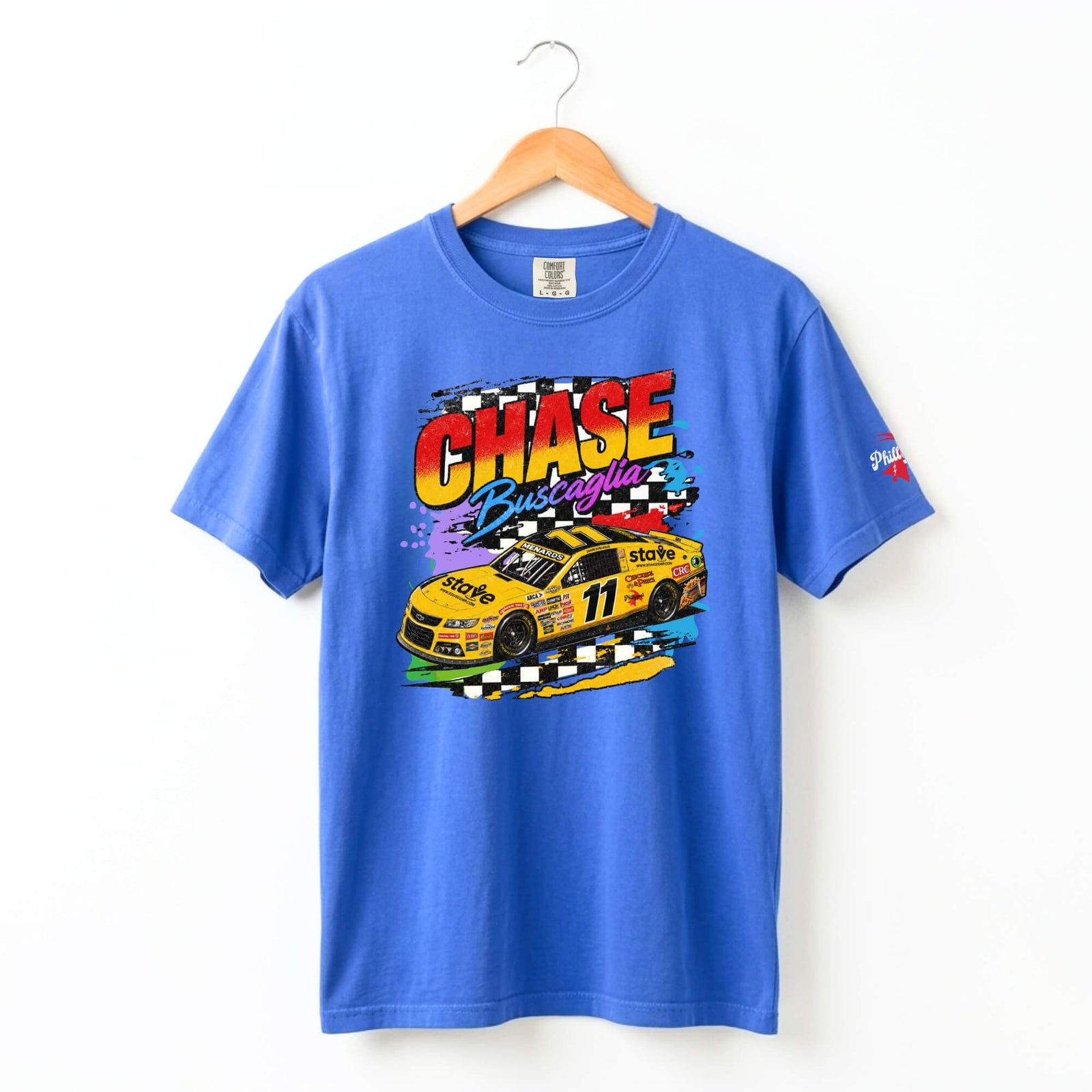 "Chase Buscaglia - Philly Race Car Driver - Lime Rock Car" Comfort Colors Tee