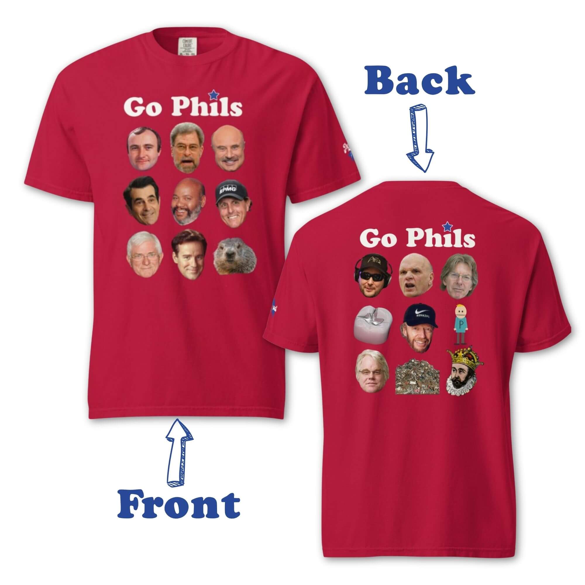 "Go Phils & Phillips" Comfort Colors Tee