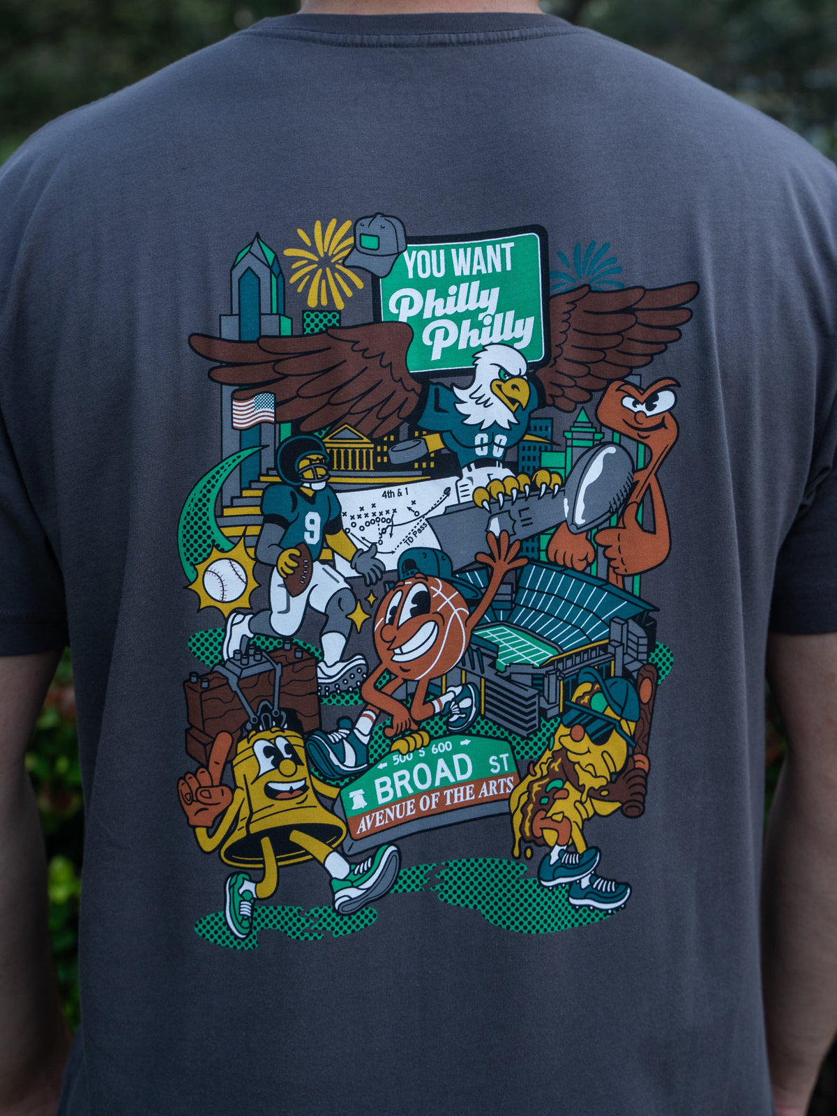 "You Want Philly Philly" - Nick Foles DAD SZN Collab Charcoal Color Tee