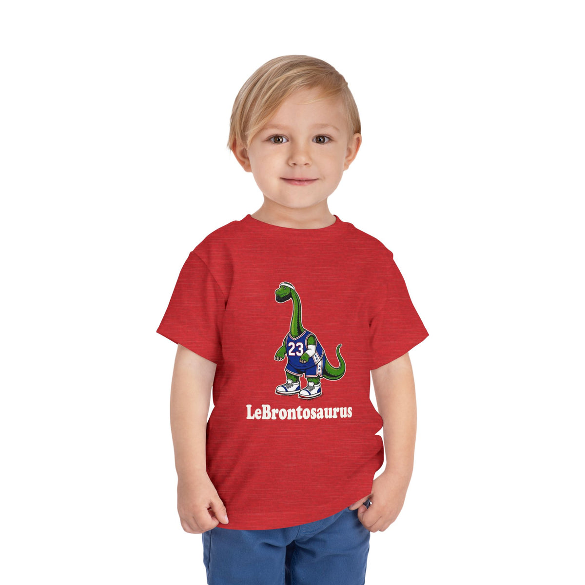 "LeBrontosaurus" Heather Red Toddler Tee
