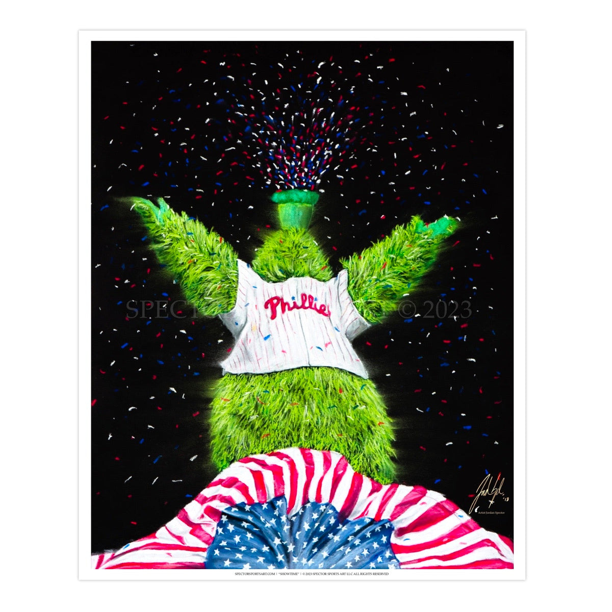 "Phillie Phanatic 'PARTY ON BROAD'" Art Piece