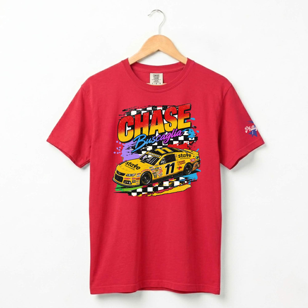 "Chase Buscaglia - Philly Race Car Driver - Lime Rock Car" Comfort Colors Tee