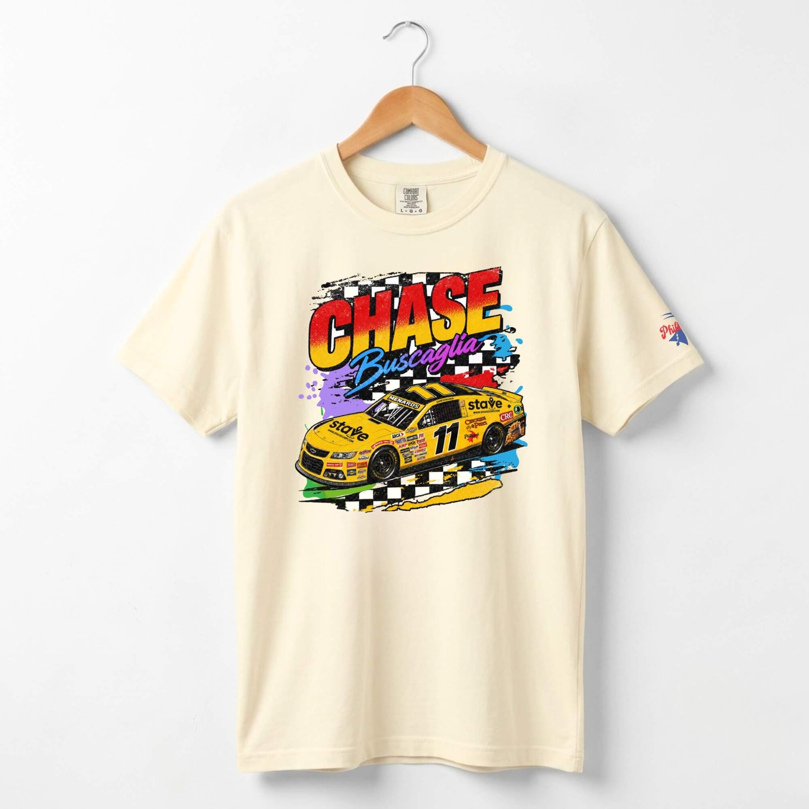 "Chase Buscaglia - Philly Race Car Driver - Lime Rock Car" Comfort Colors Tee