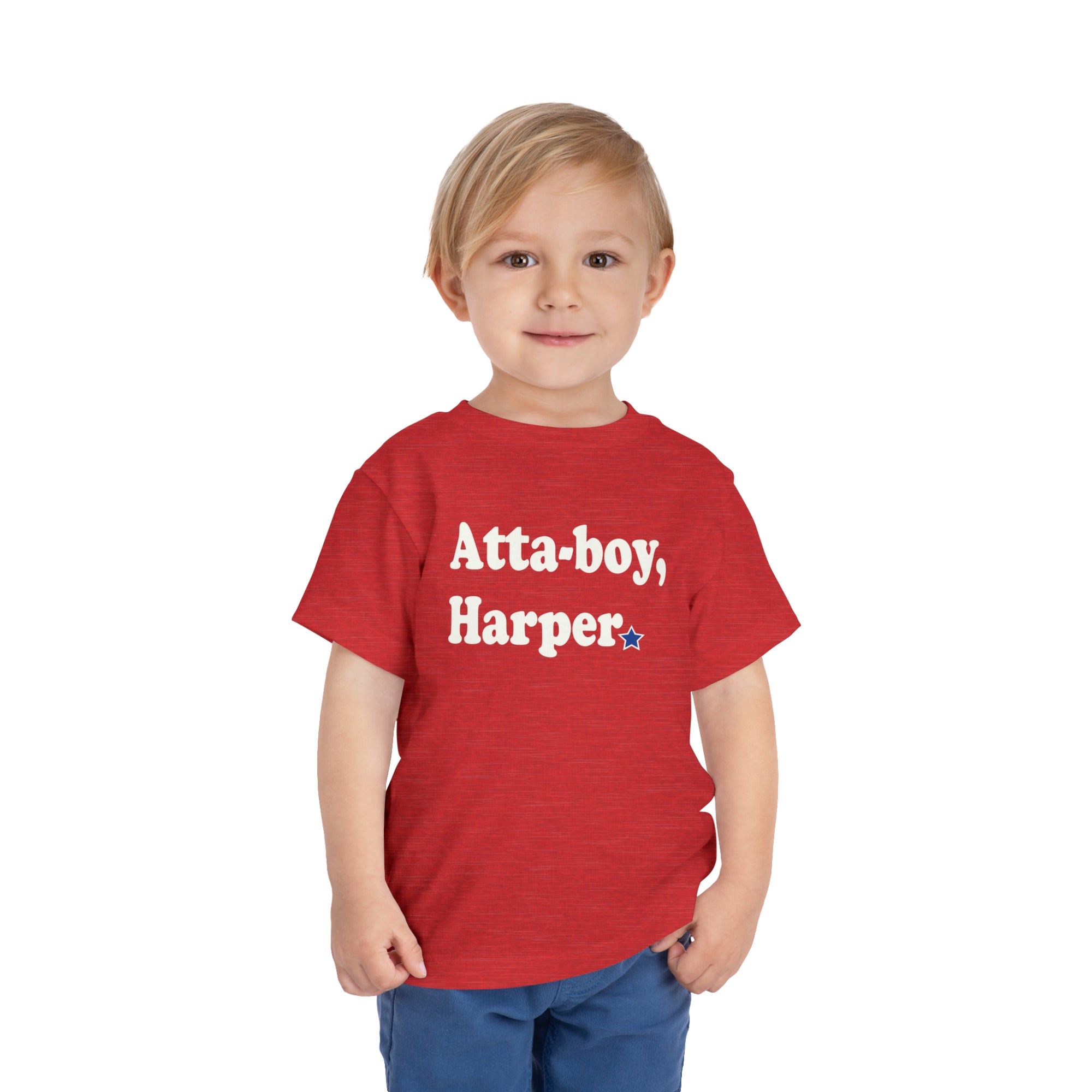 "Atta-boy Harper" Red Toddler Tee
