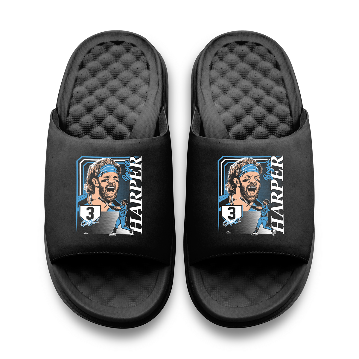 "Bryce Harper Portrait" Slide Sandls