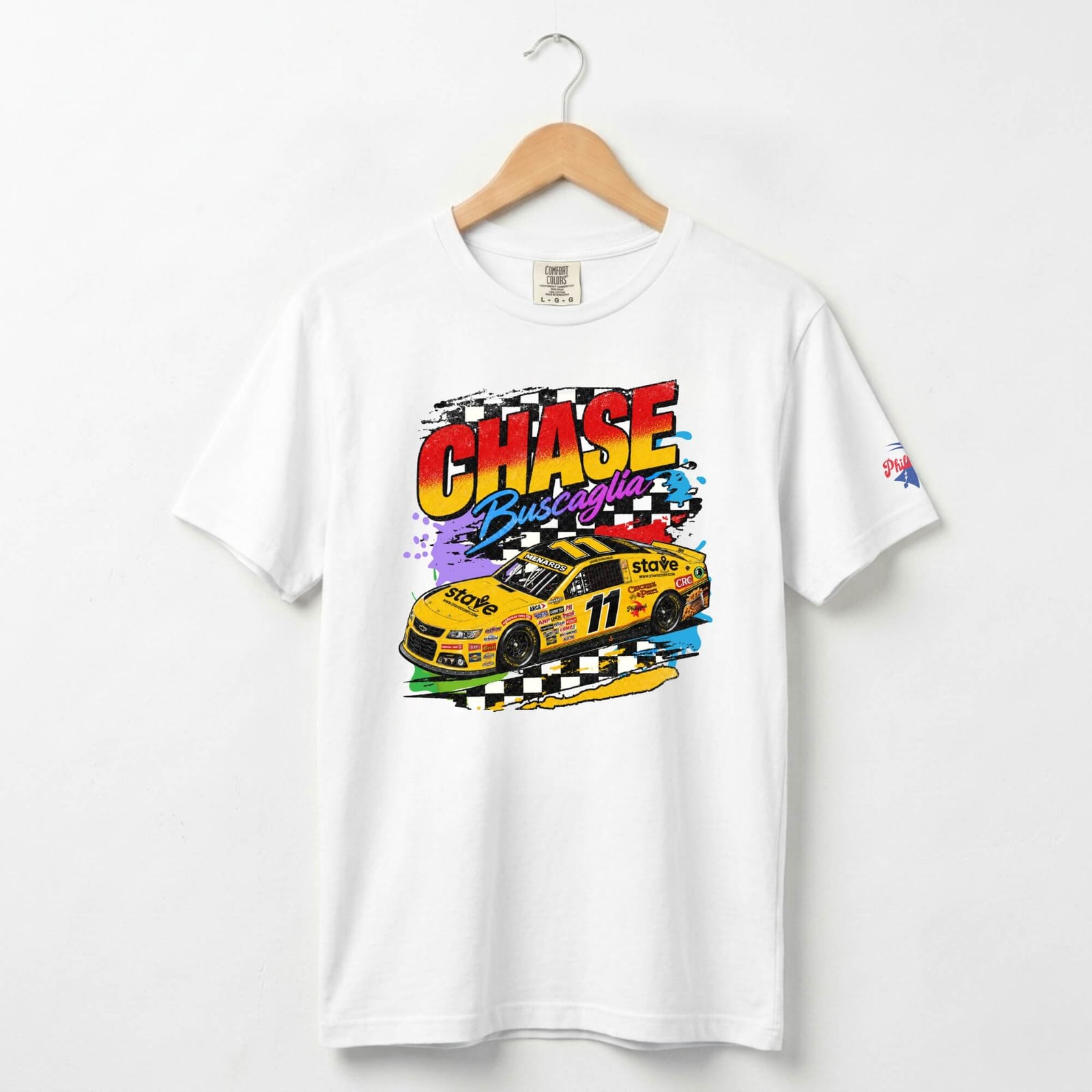 "Chase Buscaglia - Philly Race Car Driver - Lime Rock Car" Comfort Colors Tee