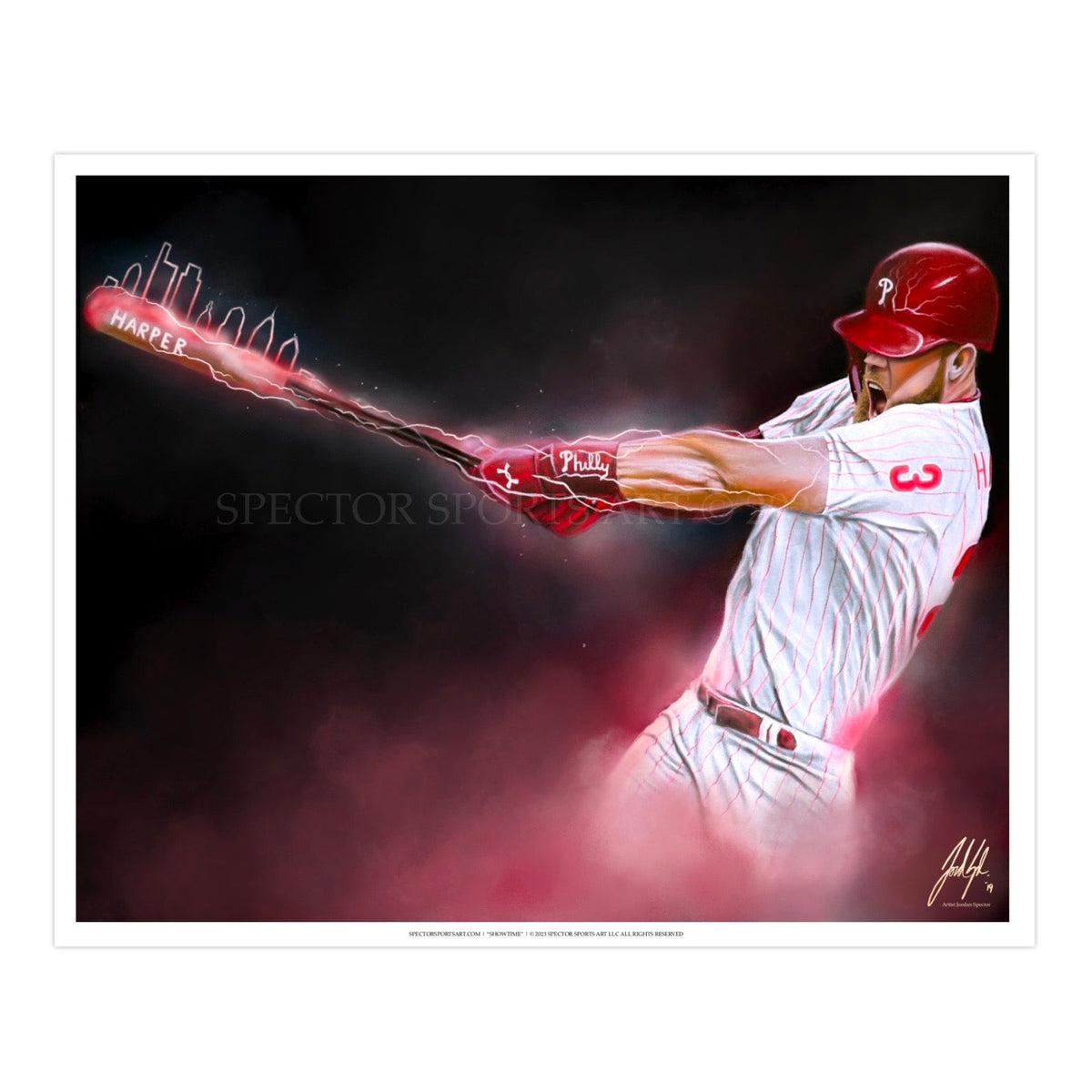 "Phillies Bryce Harper 'PHULLY LOADED'" Art Piece