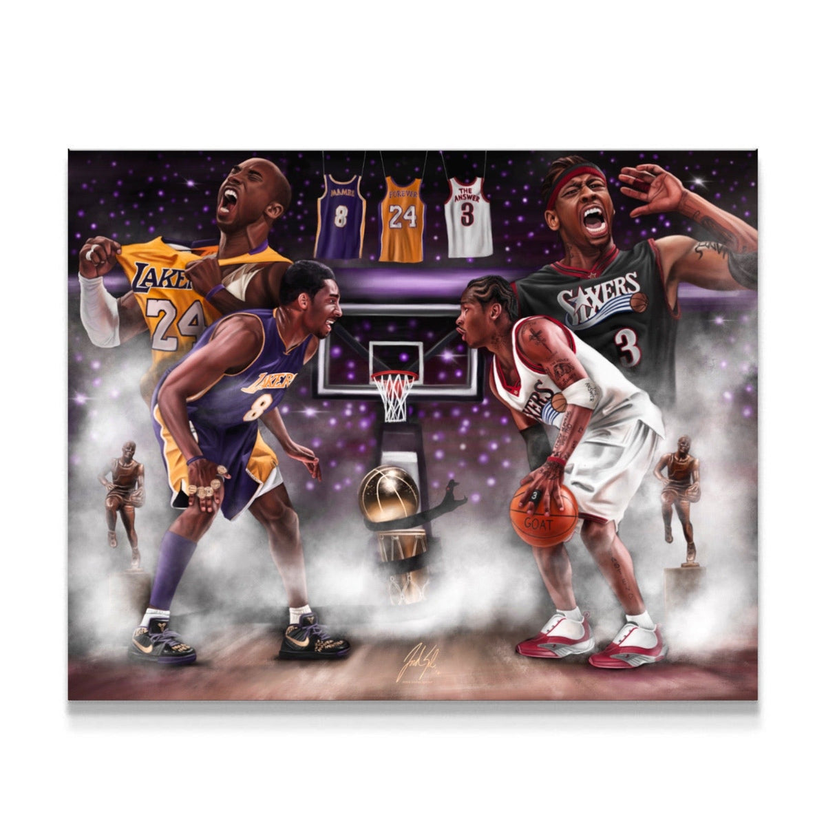 "Kobe Bryant &amp; Allen Iverson 'MAMBA vs. THE ANSWER'” Art Piece