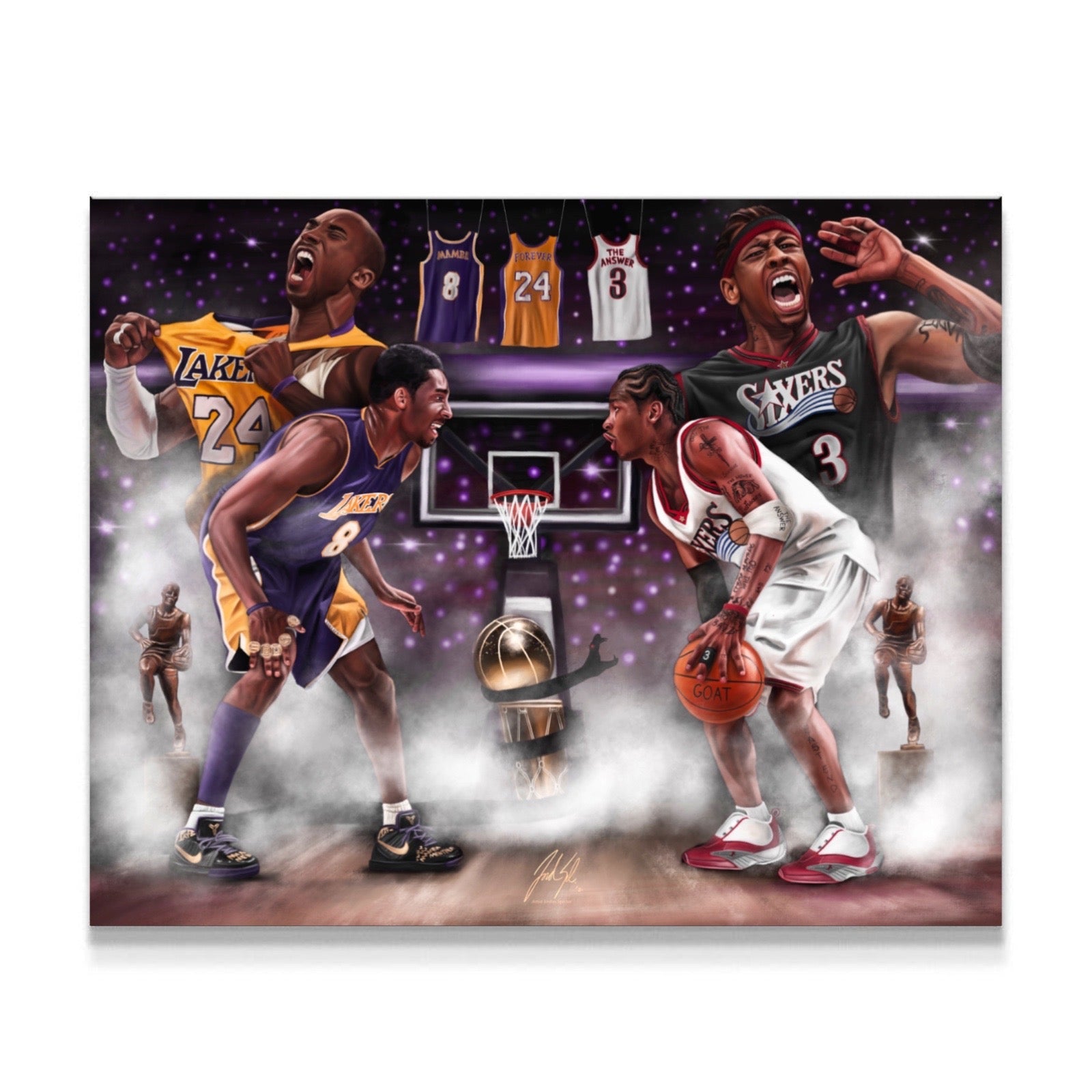 "Kobe Bryant & Allen Iverson 'MAMBA vs. THE ANSWER'” Art Piece