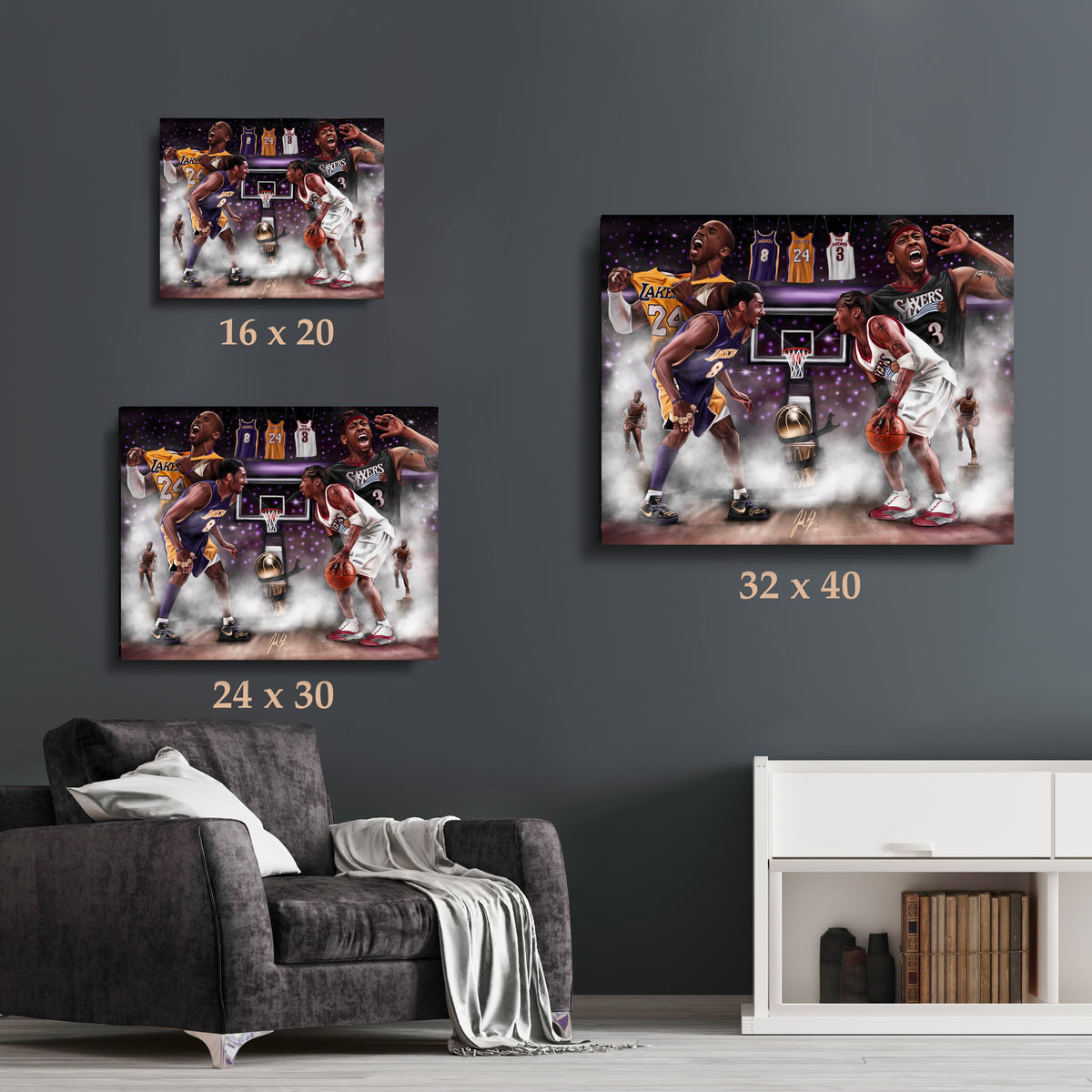 "Kobe Bryant & Allen Iverson 'MAMBA vs. THE ANSWER'” Art Piece