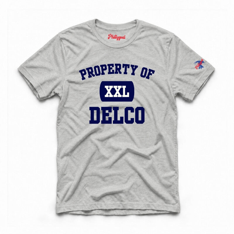 Property of Delco grey t-shirt from Phillygoat