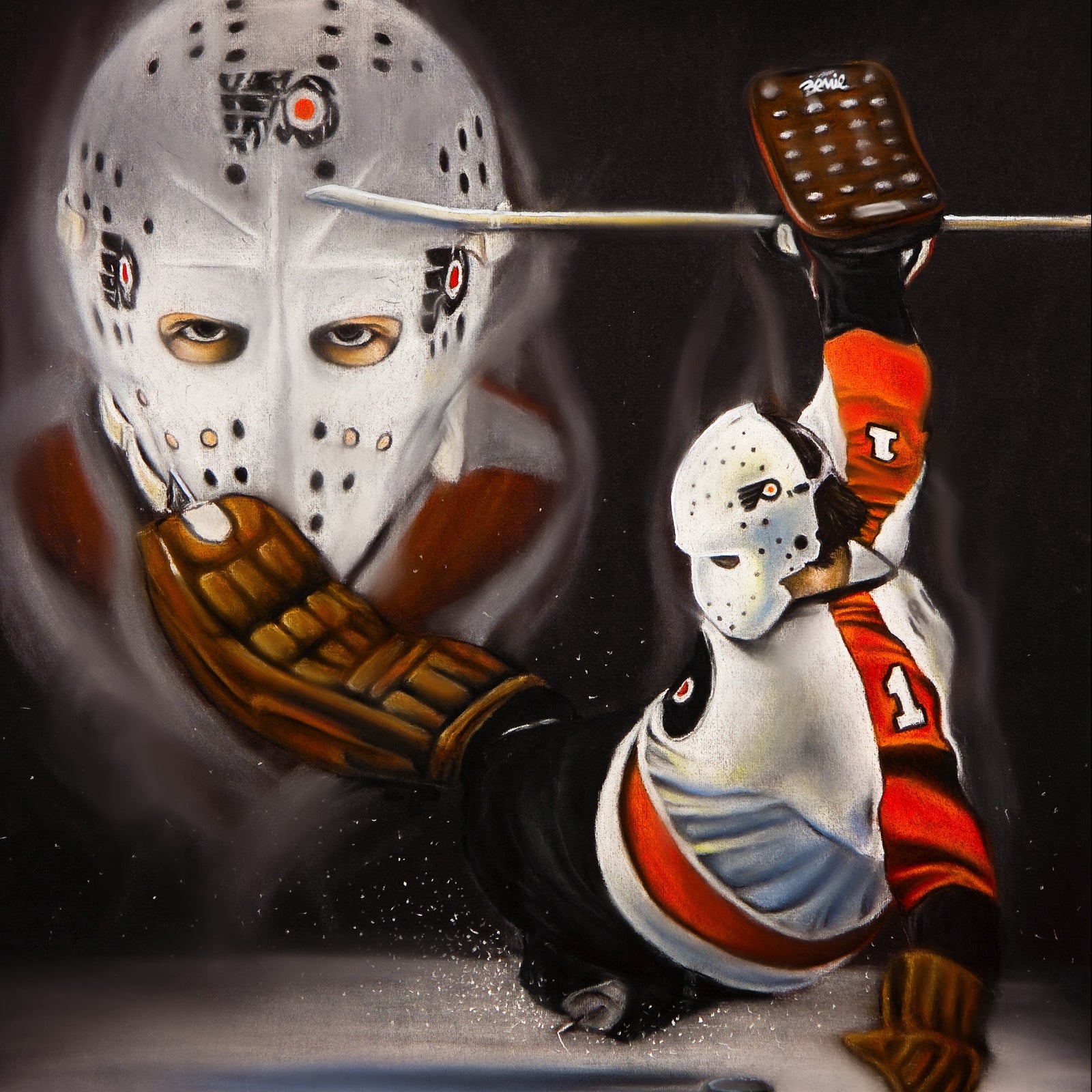 "Bernie Parent 'ONLY THE LORD SAVES MORE'" Art Piece