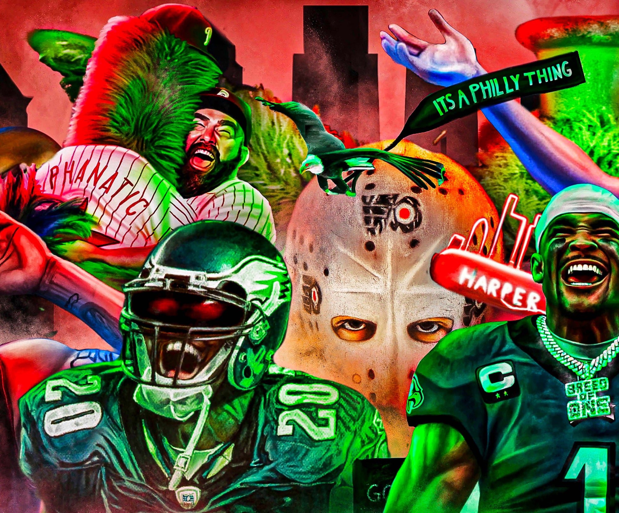 "Philly Sports 'ART WITH ENERGY'" Banner Art Piece