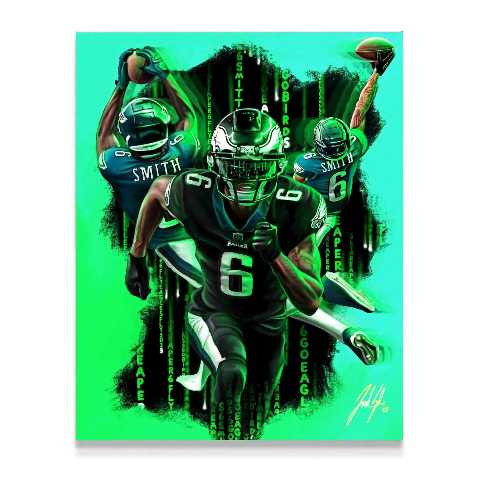 "Devonta Smith 'KEEP PUSHING'" Art Piece