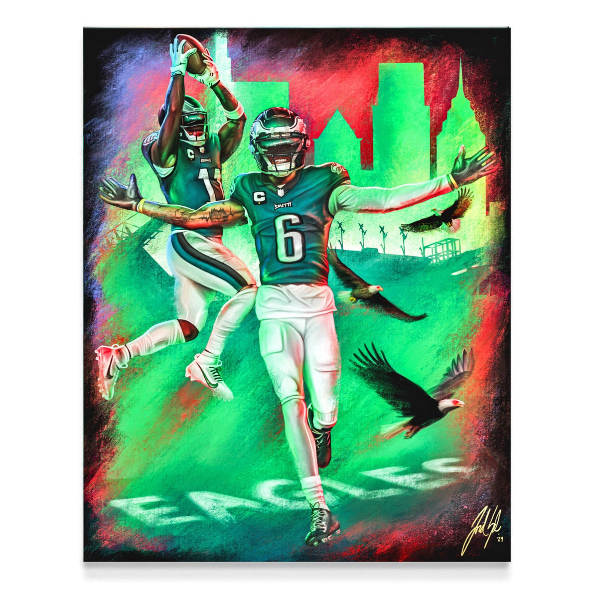 "Devonta Smith & AJ Brown 'DUPLEX'" Art Piece