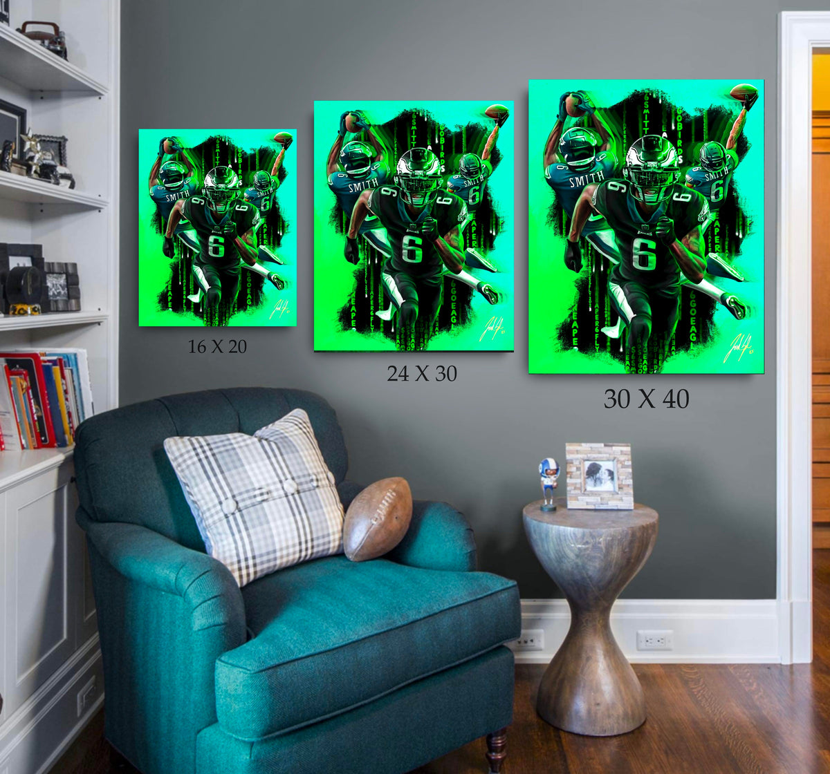 "Devonta Smith 'KEEP PUSHING'" Art Piece