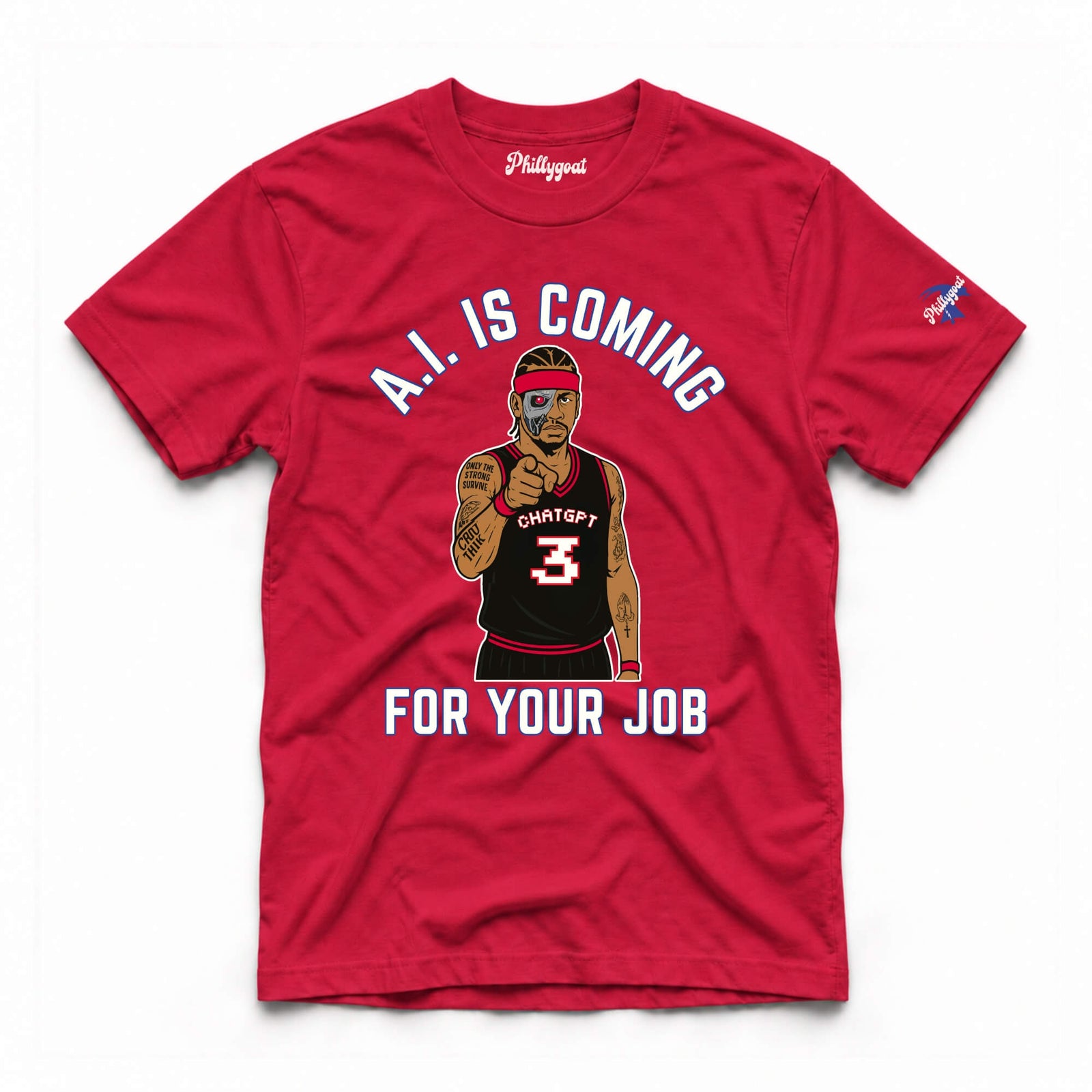 funny A.I. red shirt by Phillygoat