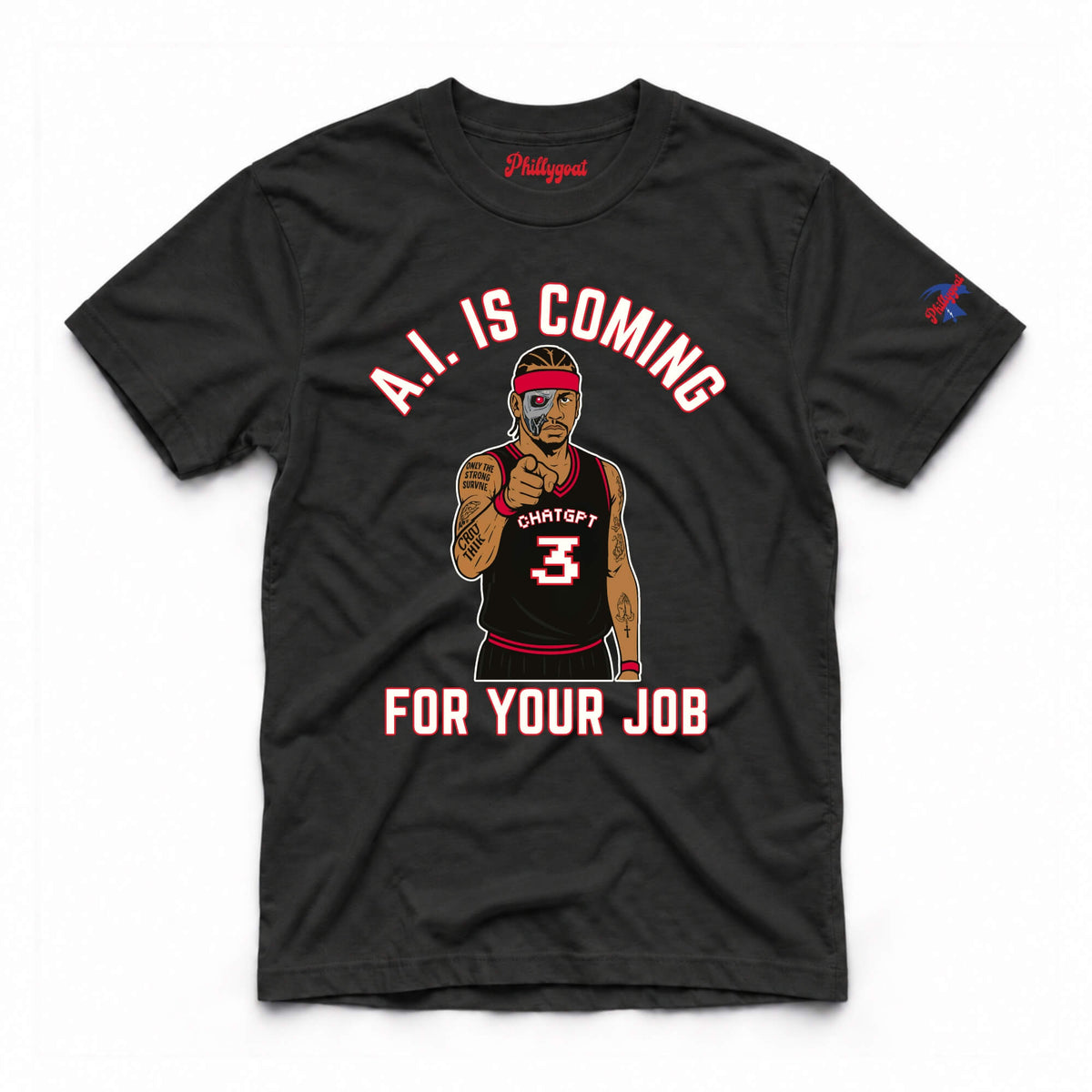 funny A.I. black shirt by Phillygoat