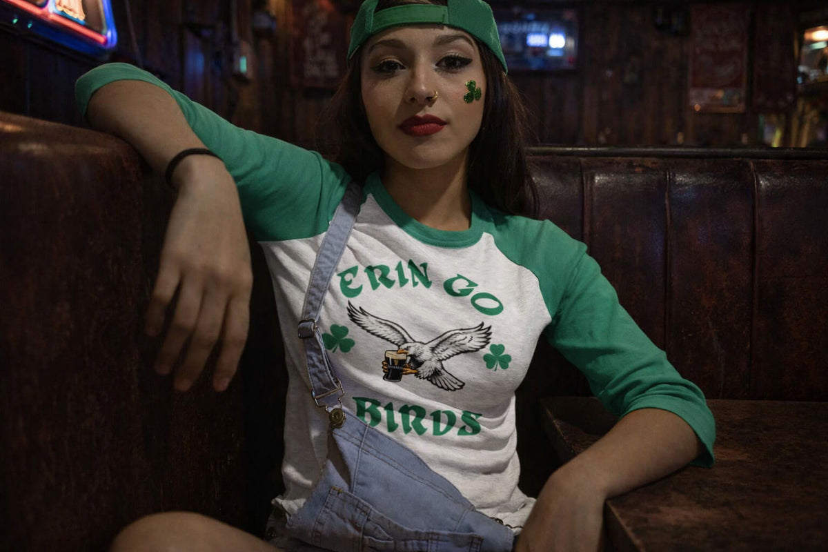 "Erin Go Birds" 3/4 Sleeve Raglan Tee
