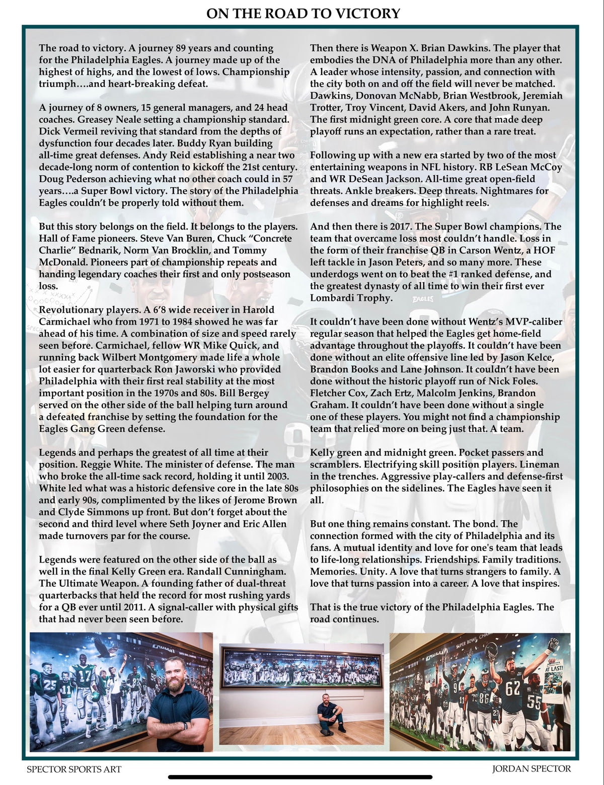 "Eagles Legacy "ON THE ROAD TO VICTORY" Art Piece