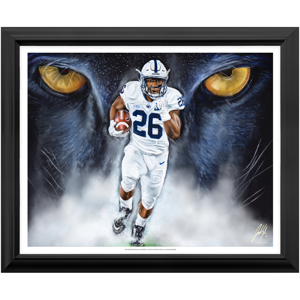 "Saquon Barkley Penn State 'A LIONS BARK'" Art Piece