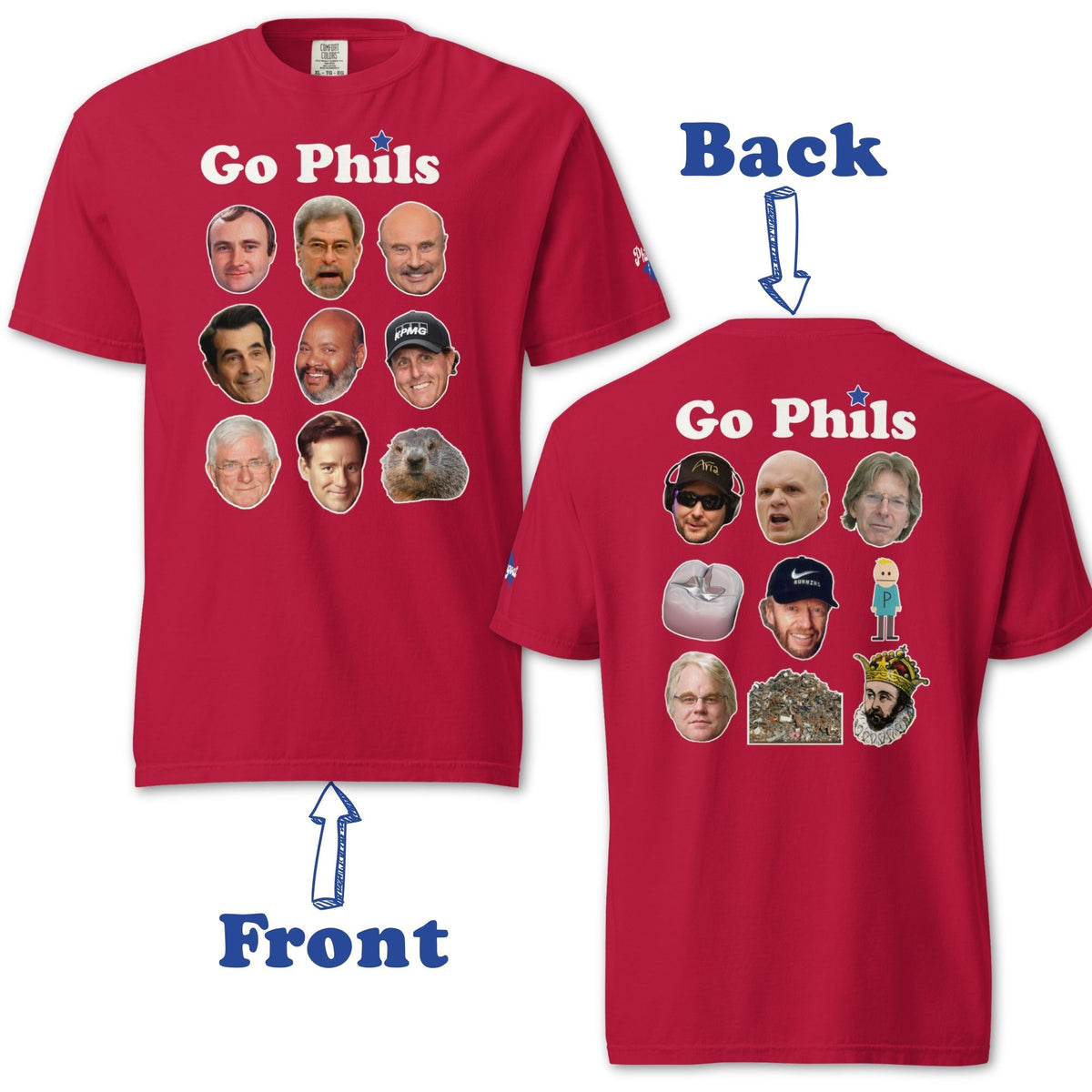 "GO PHILS & Phillips" Comfort Colors Tee