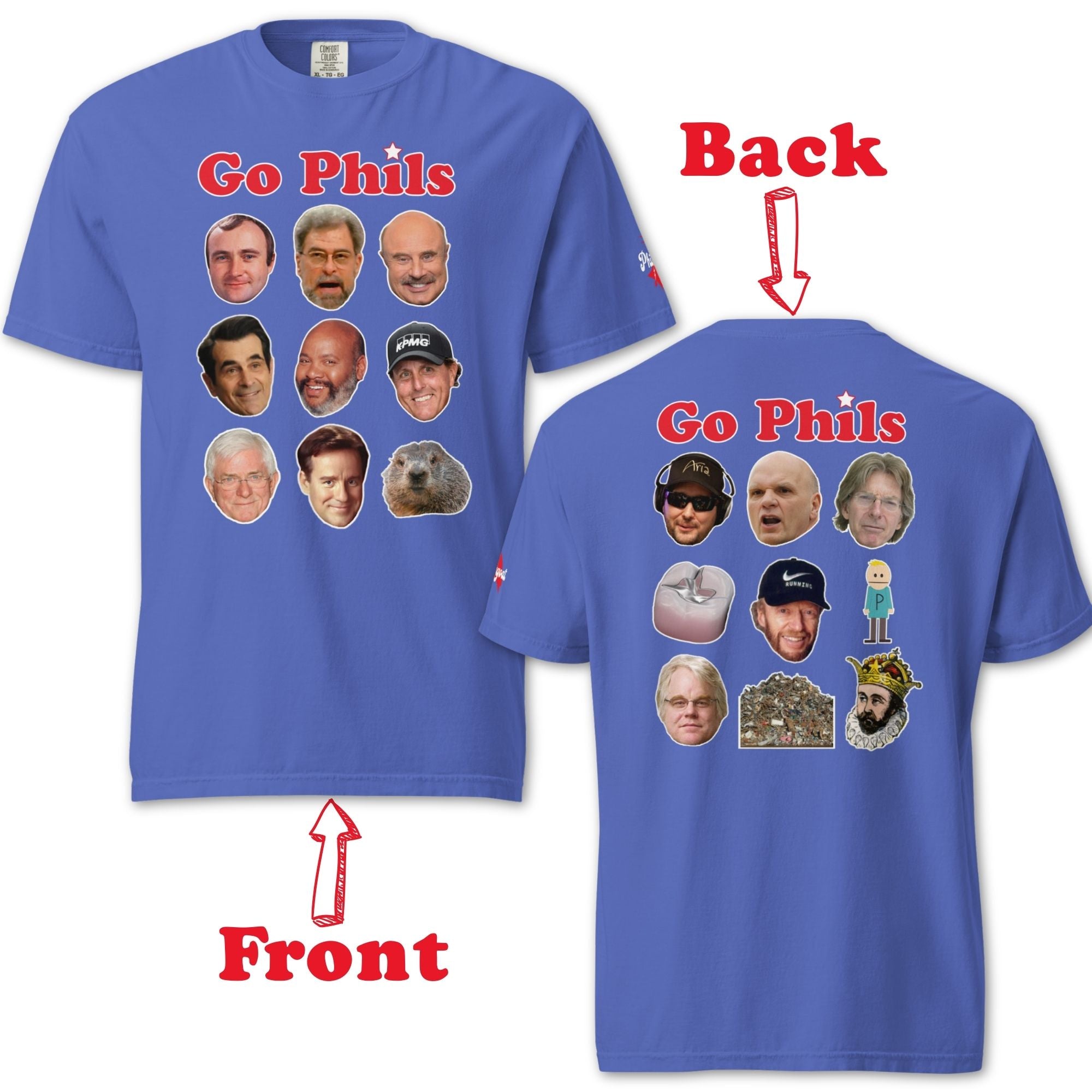 "GO PHILS & Phillips" Comfort Colors Tee