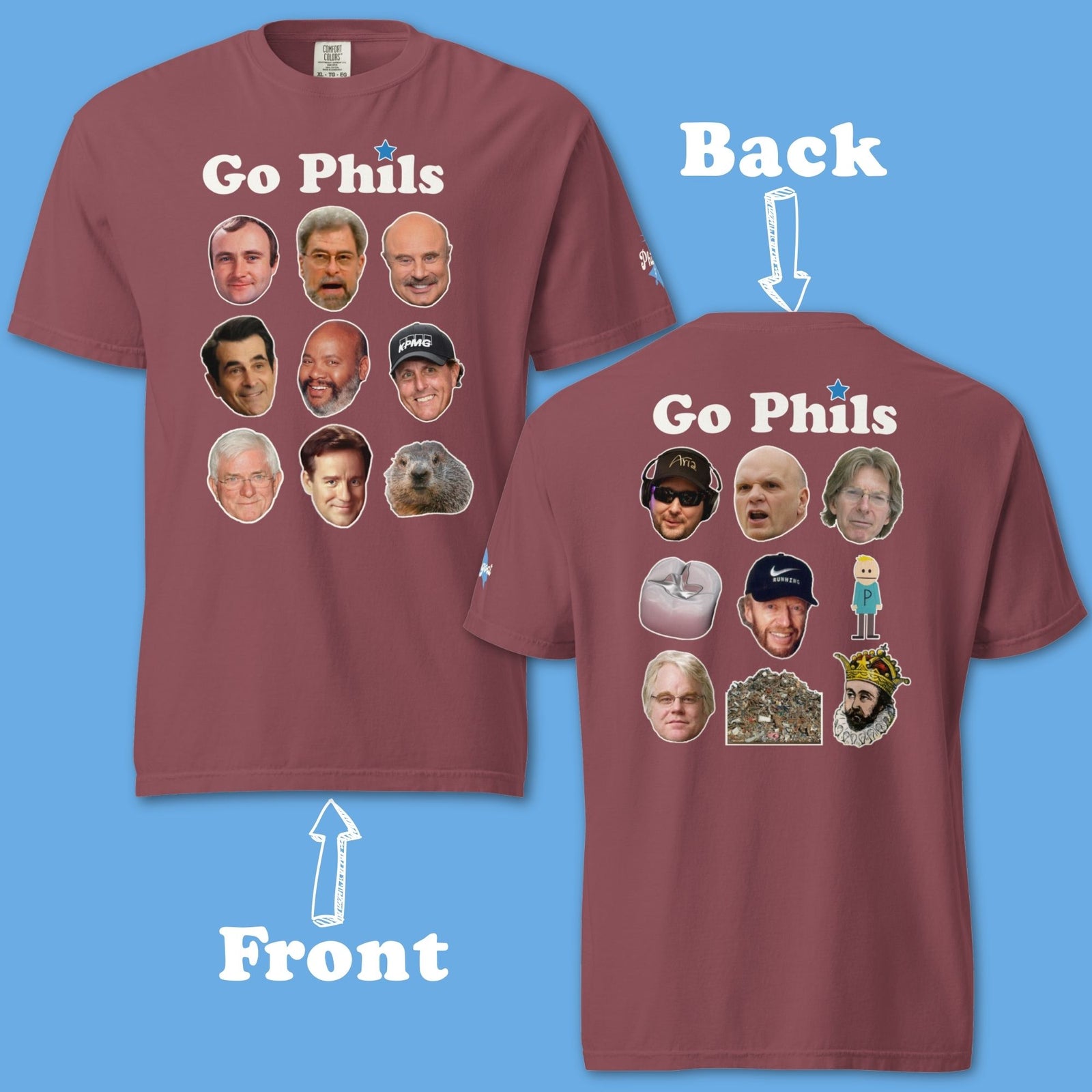 "GO PHILS & Phillips" Comfort Colors Tee