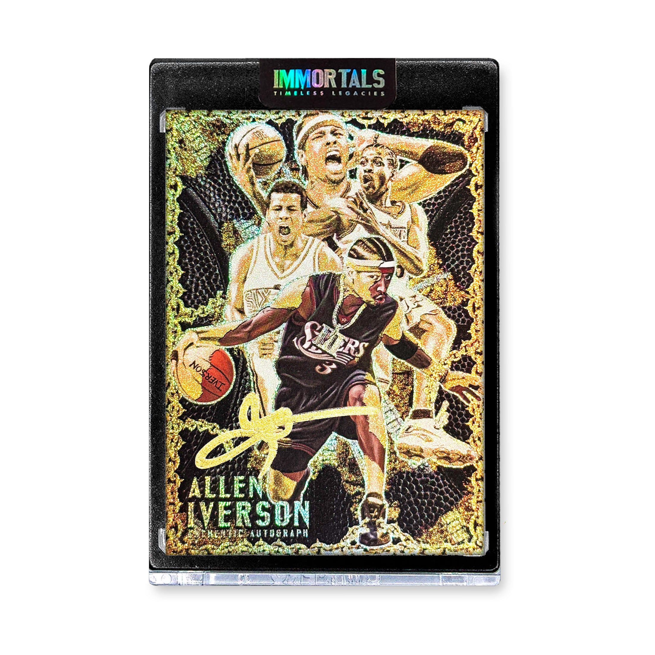 ALLEN IVERSON 100枚限定 100% Authentic Allen Iverson Vintage Champion 99 00 76ers Game Pro