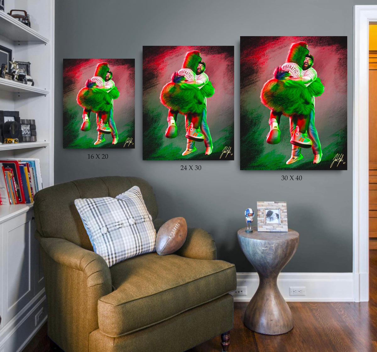 "The Phillie Phanatic & Jason Kelce 'BEST FRIENDS'" Art Piece