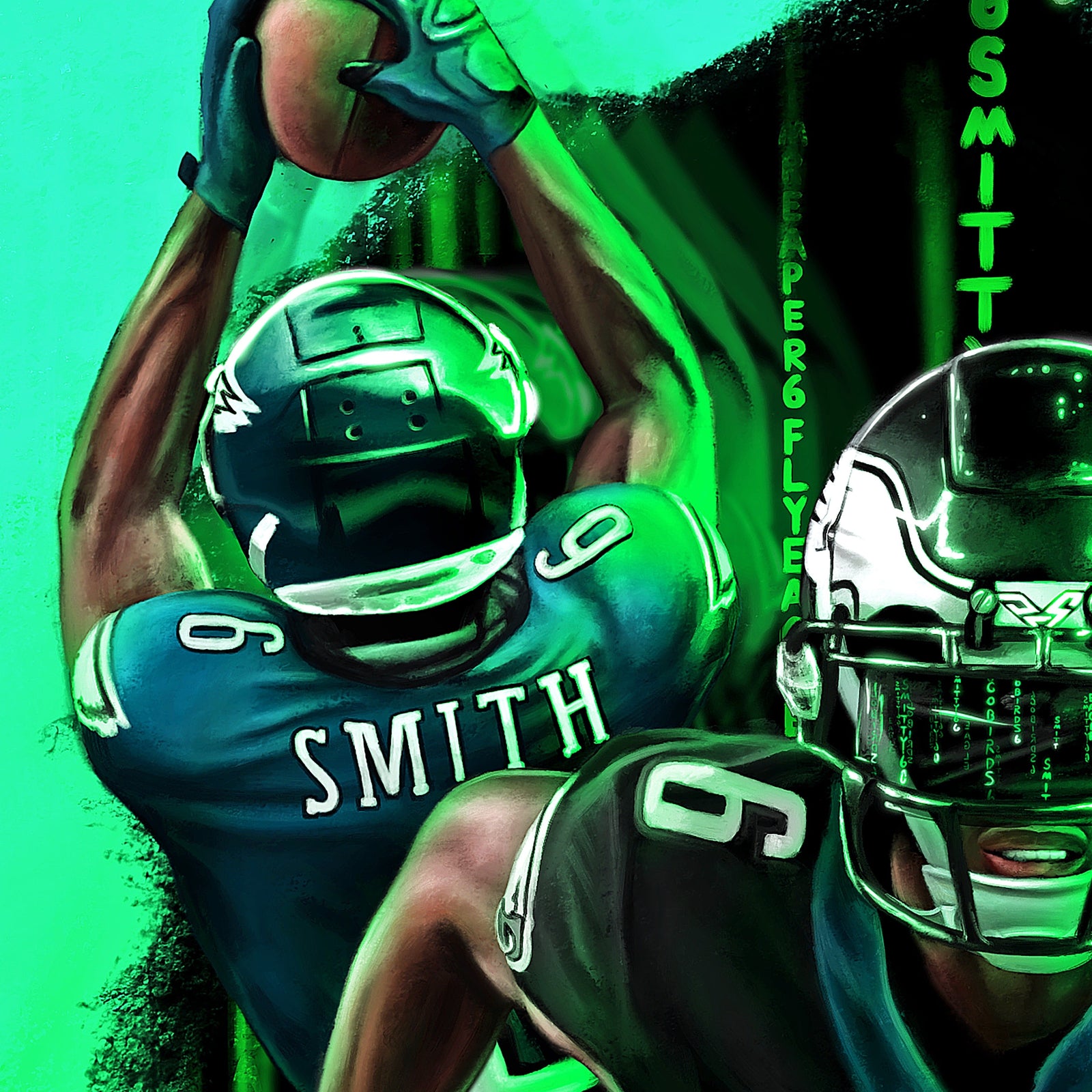 "Devonta Smith 'KEEP PUSHING'" Art Piece