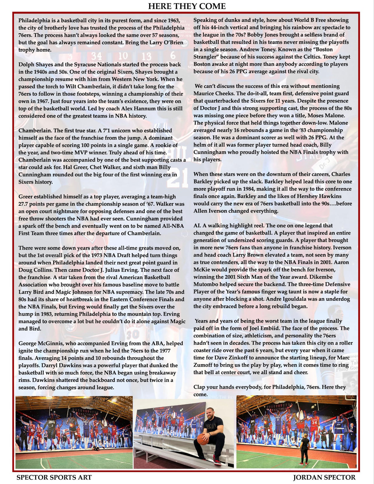 "Sixers Legacy 'HERE THEY COME'" Art Piece