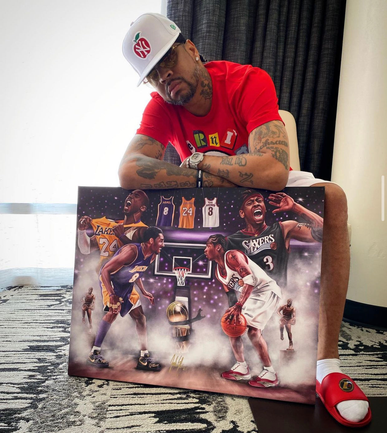"Kobe Bryant & Allen Iverson 'MAMBA vs. THE ANSWER'” Art Piece