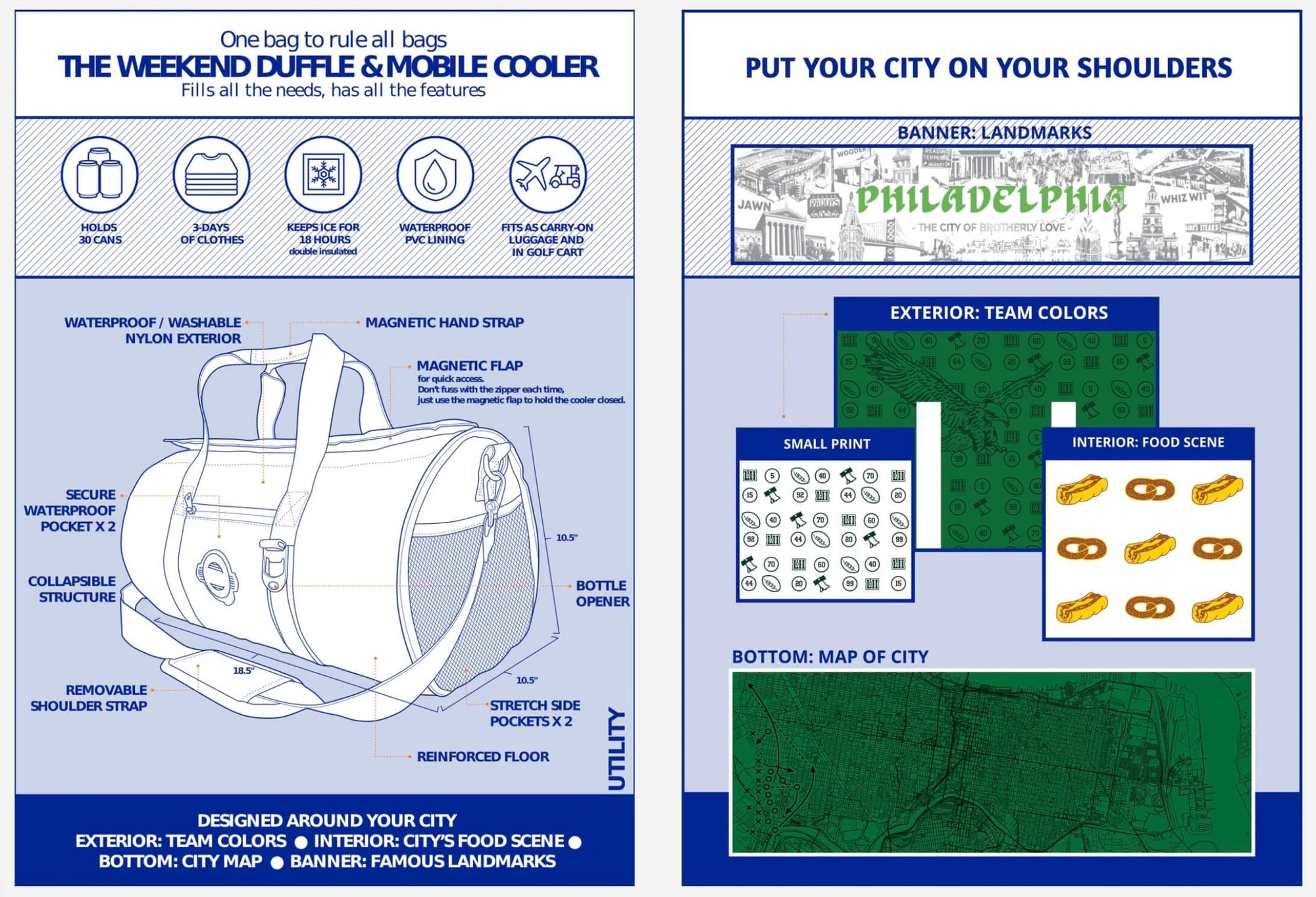 "Philadelphia Football Duffle Cooler" | Phillygoat x Varsity Cooler Collab