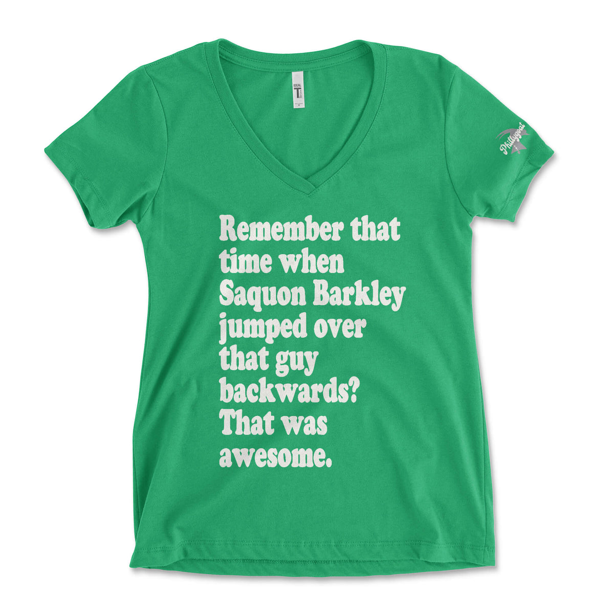 "Remember that Time When Saquon Jumped Backwards" Womens Ideal V-Neck Tee