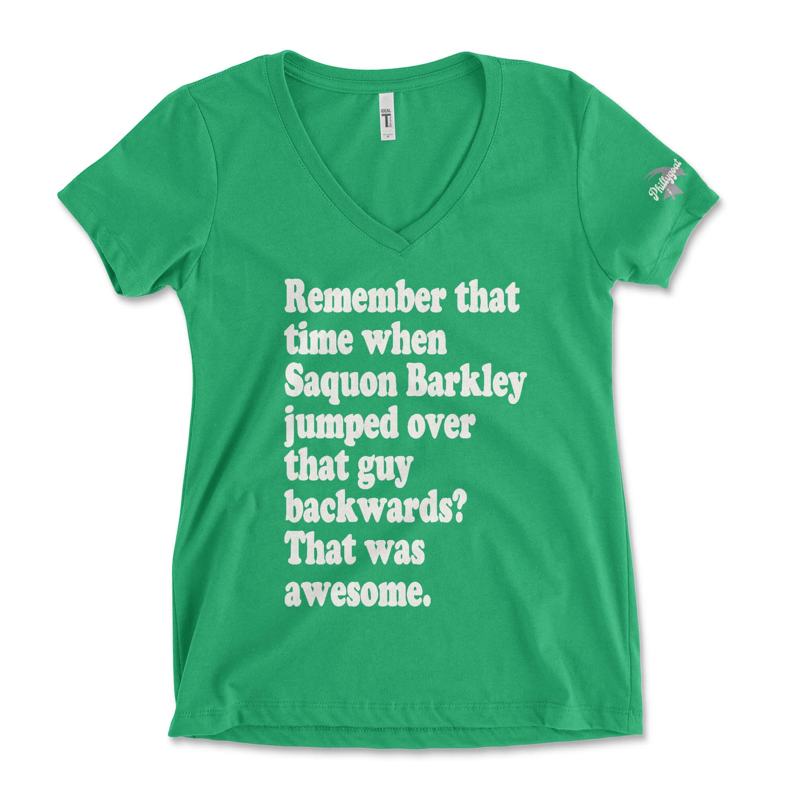 "Remember that Time When Saquon Jumped Backwards" Womens Ideal V-Neck Tee