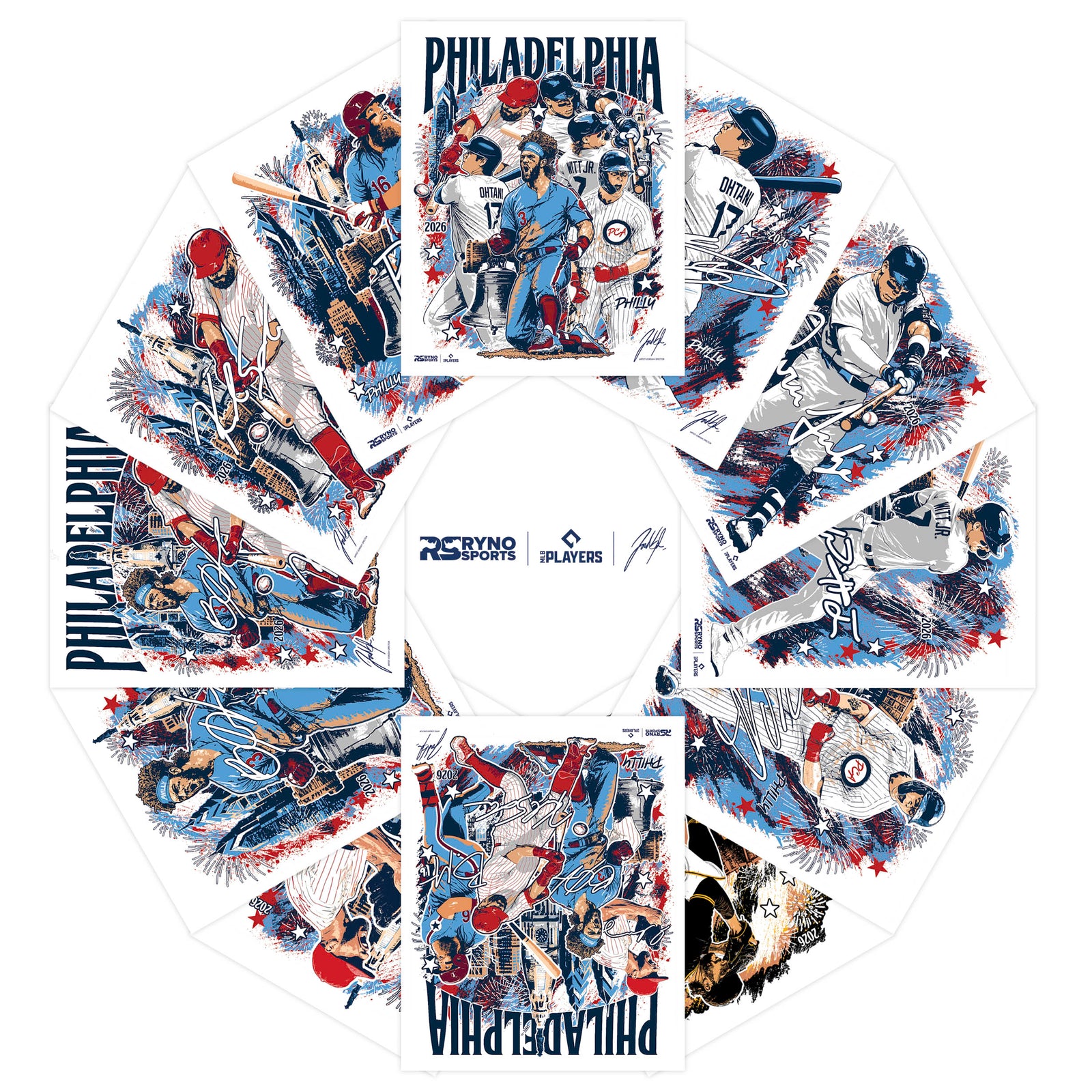 MLB Players All Star Collaboration - Six Sluggers - Exclusive Print
