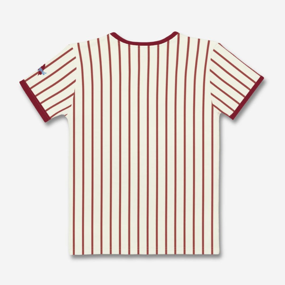 philadelphia phillies gear Vintage Retro Pinstripe Philadelphia Baseball Women's Jersey Tee | Philly