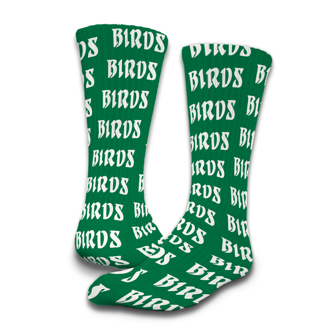 "Birds" Kelly Green Socks