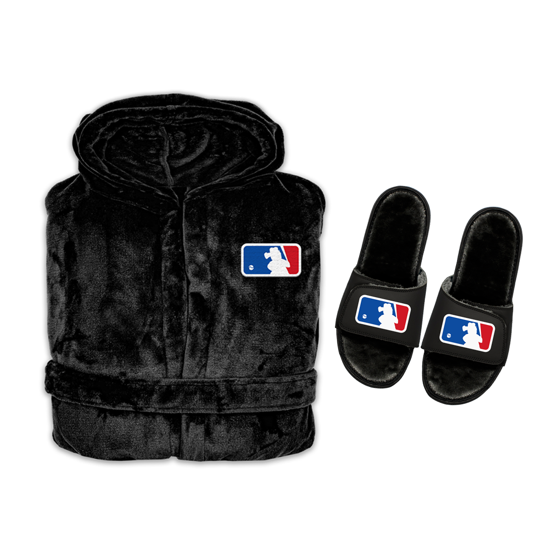 "Major Baseball Phan" Fur Robe & Slides Bundle