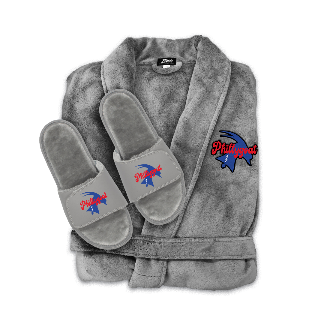 "Phillygoat Logo" Fur Robe & Slides Bundle