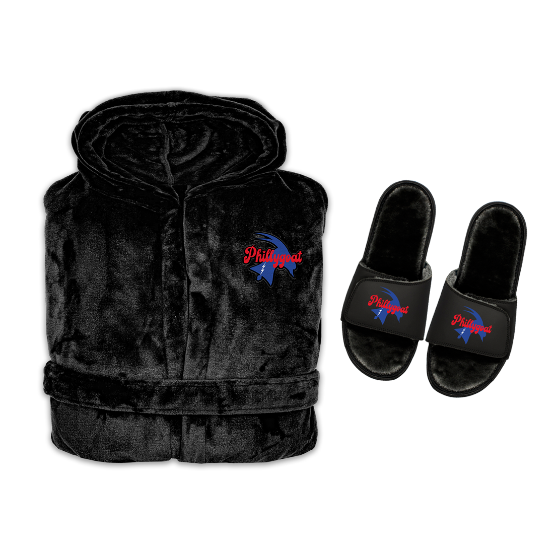 "Phillygoat Logo" Fur Robe & Slides Bundle