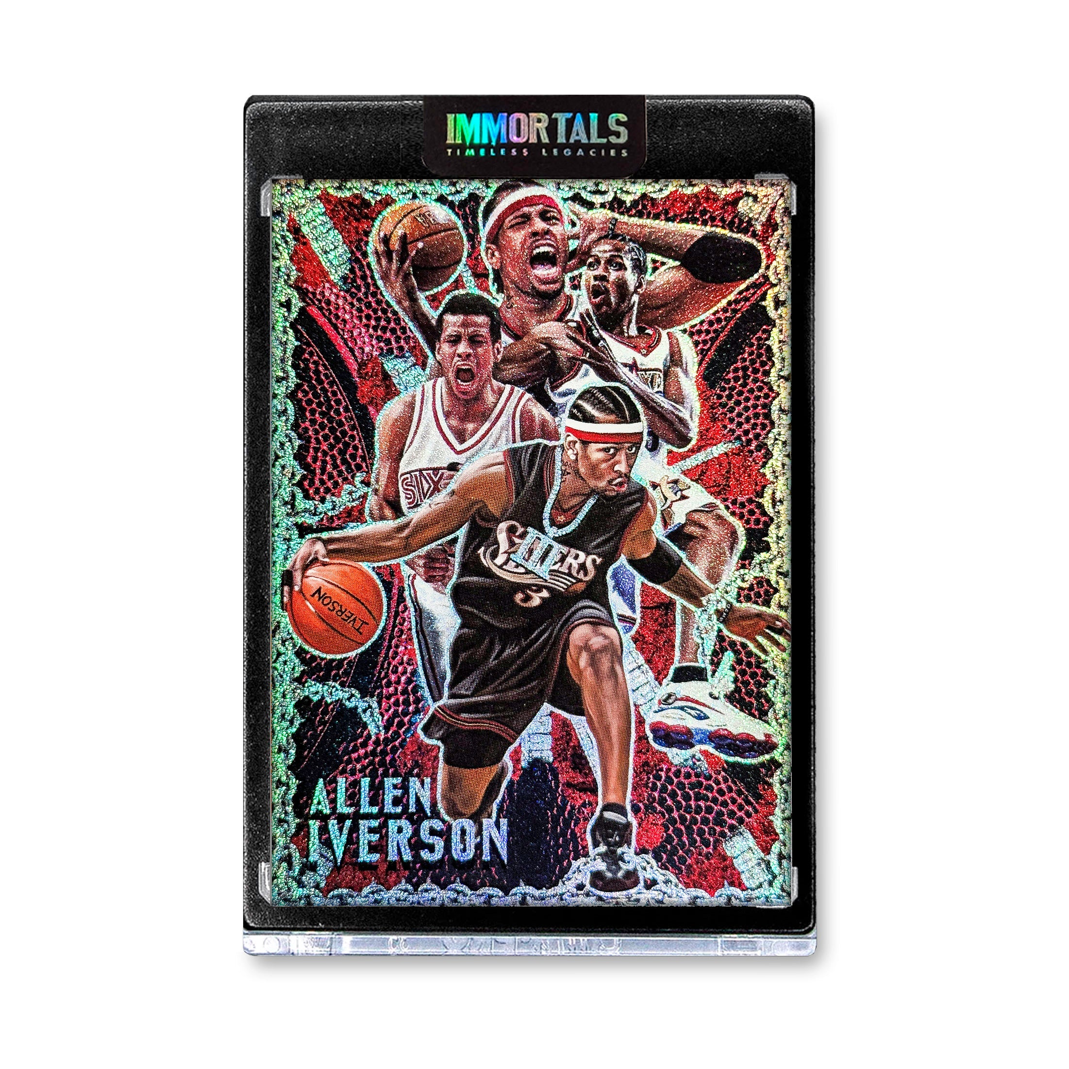 ALLEN IVERSON 100枚限定 100% Authentic Allen Iverson Vintage Champion 99 00 76ers Game Pro