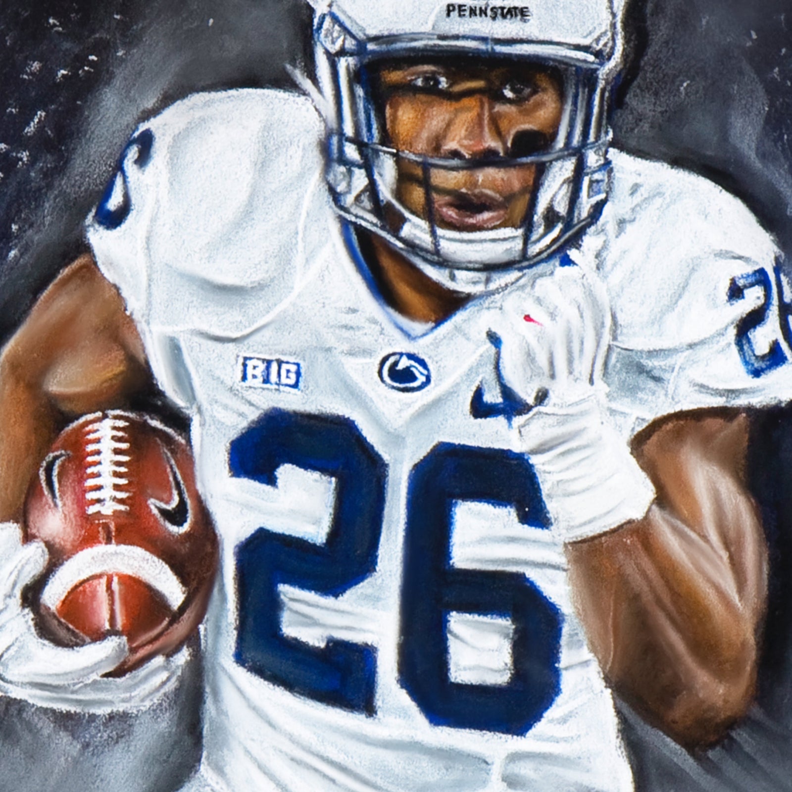 "Saquon Barkley Penn State 'A LIONS BARK'" Art Piece