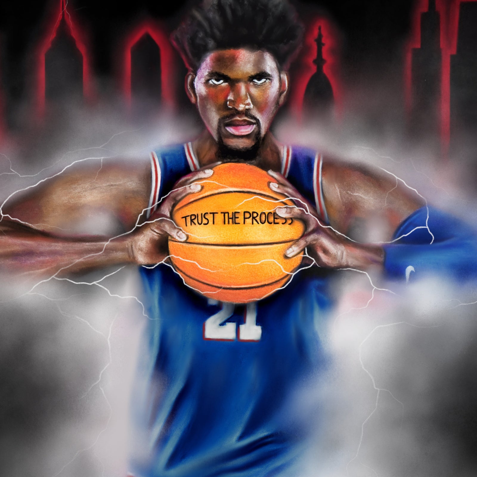 "Joel Embiid 'THE PROCESS'" Art Piece