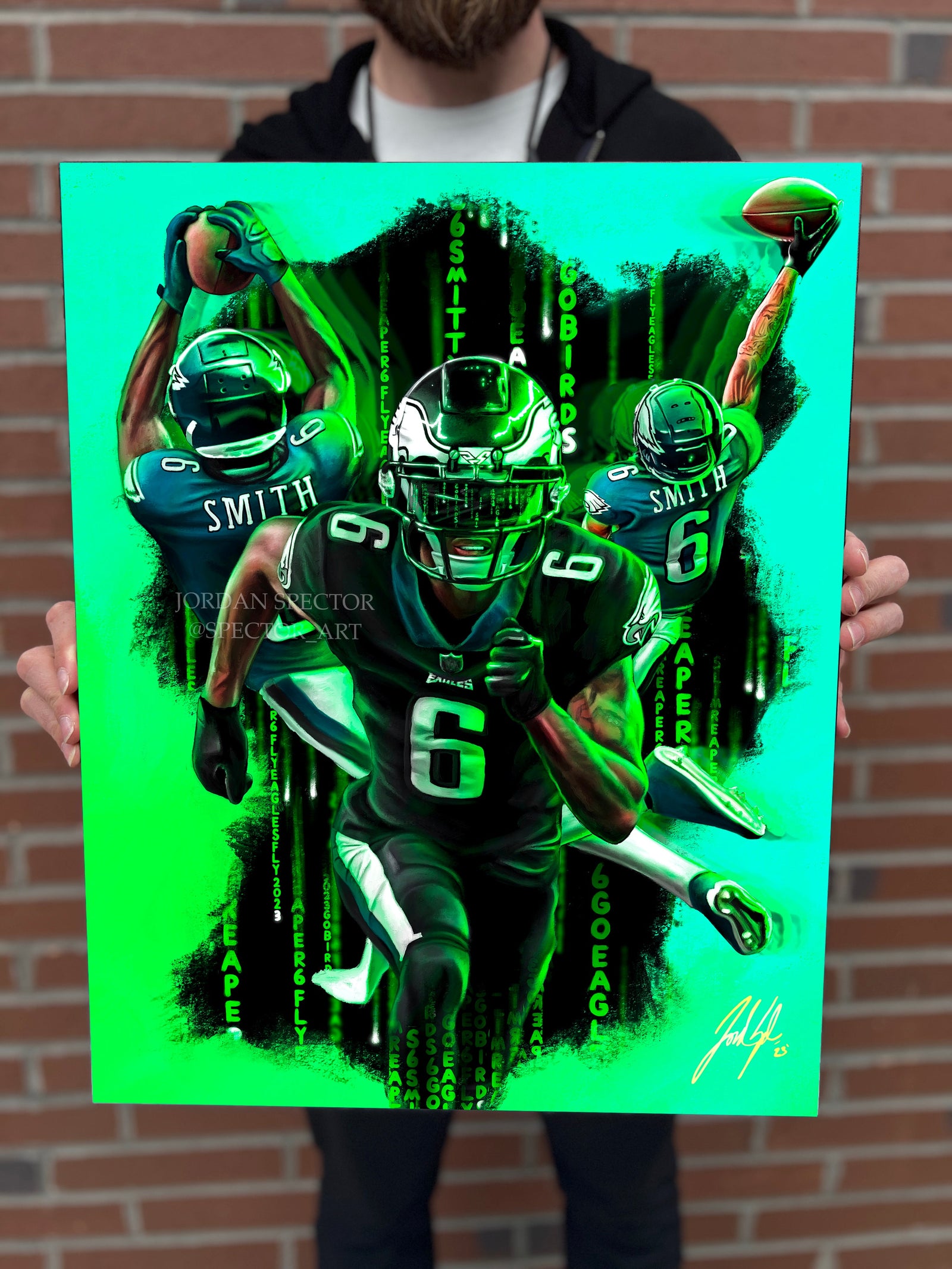 "Devonta Smith 'KEEP PUSHING'" Art Piece