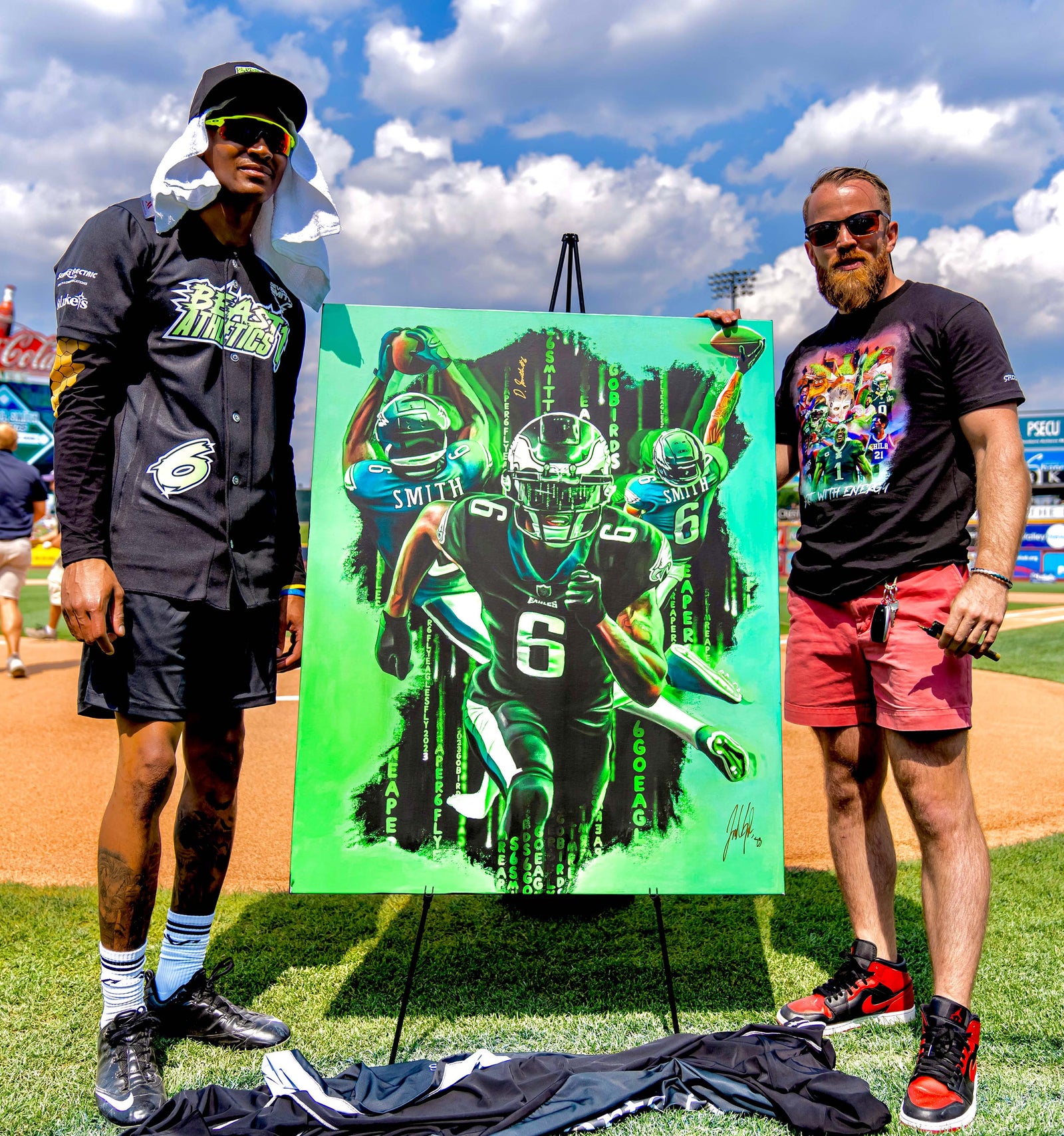 "Devonta Smith 'KEEP PUSHING'" Art Piece