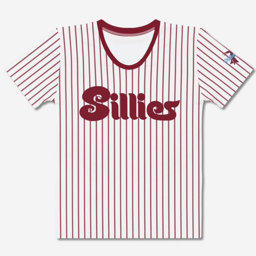 phillygoat Philadelphia Sillies Womens Maroon Premium Baseball Jersey Tee | Phillies Inspired | Philygoat XS